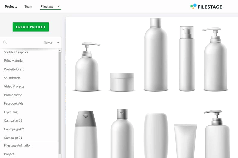 filestage واجهة برنامج تصميم العبوات