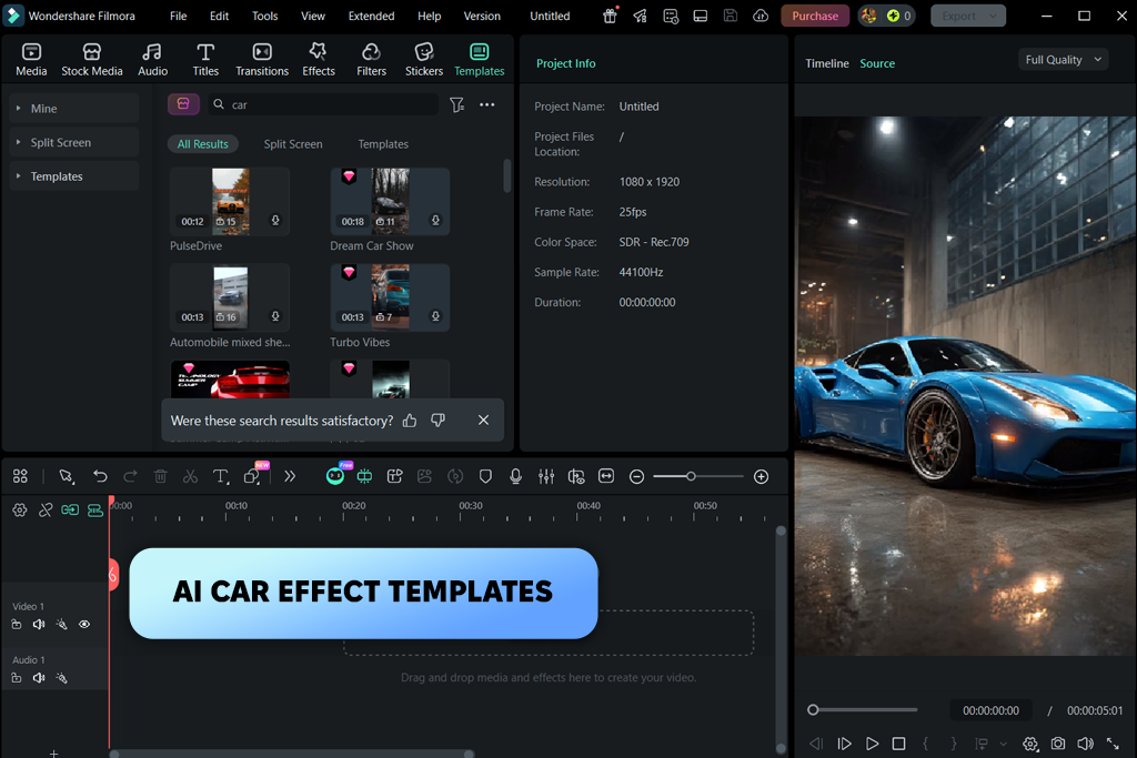 filmora ai car video generator