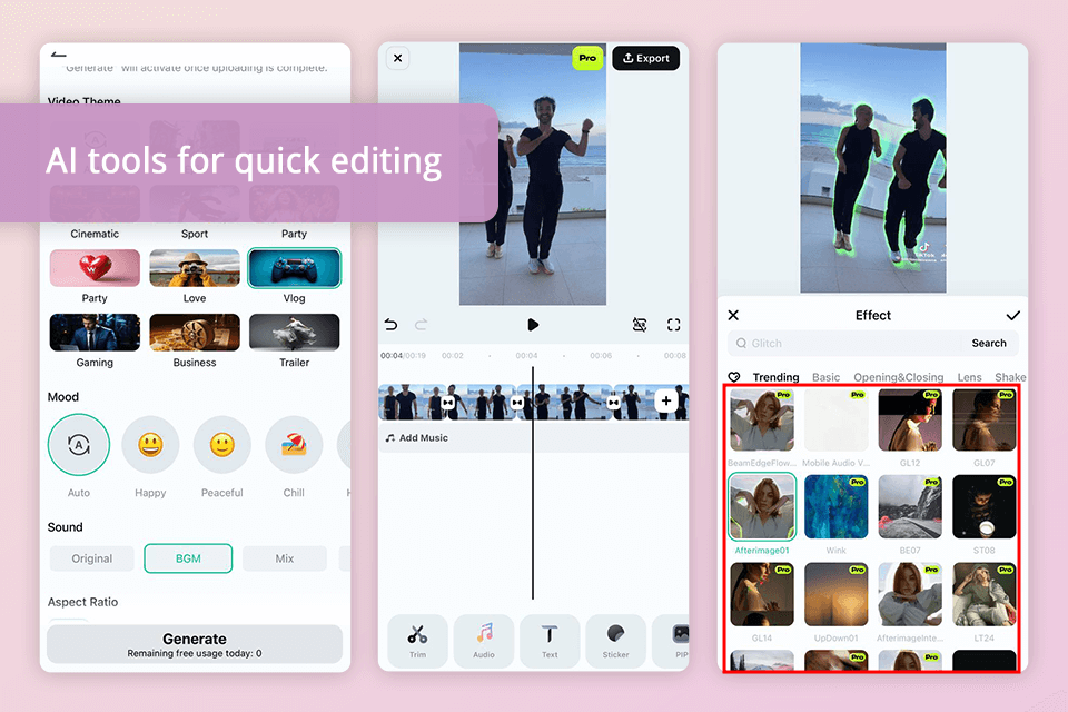 filmora reel editing app