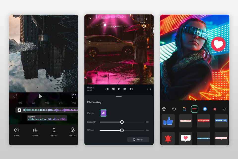 filmora special effect app interface