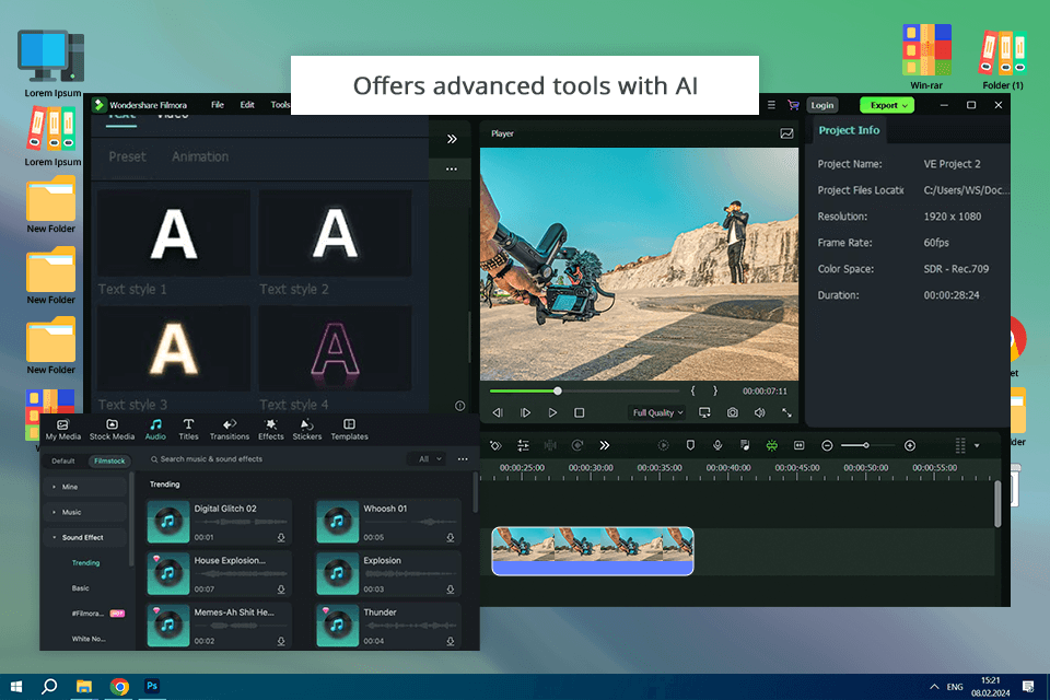 filmora interface