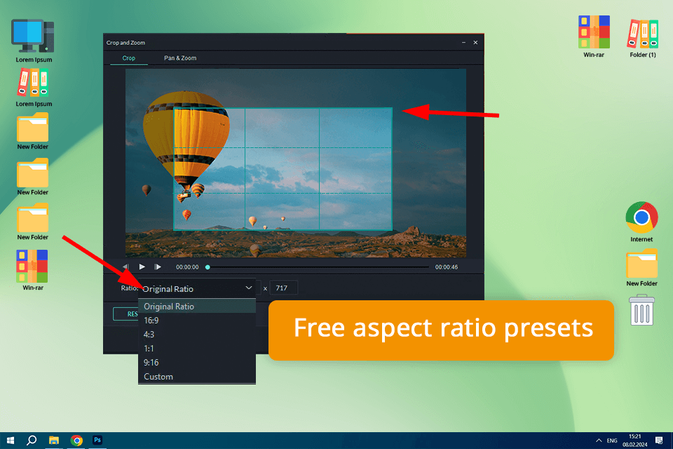 filmora video cropping software