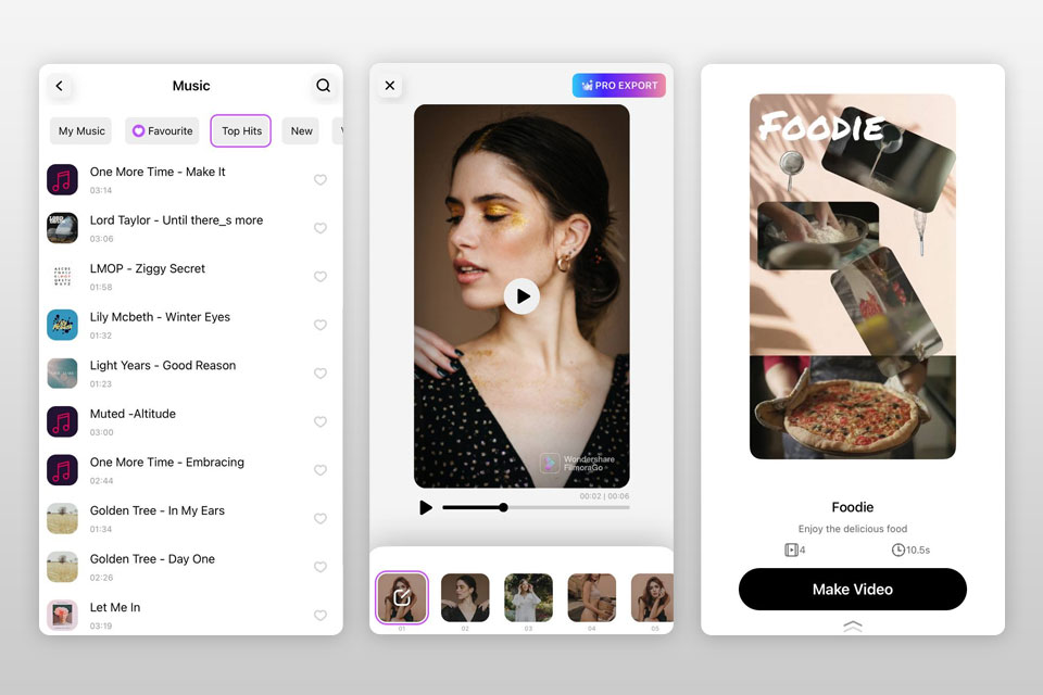 filmorago best app to make reels interface