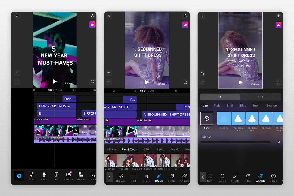 filmr free video editing app interface