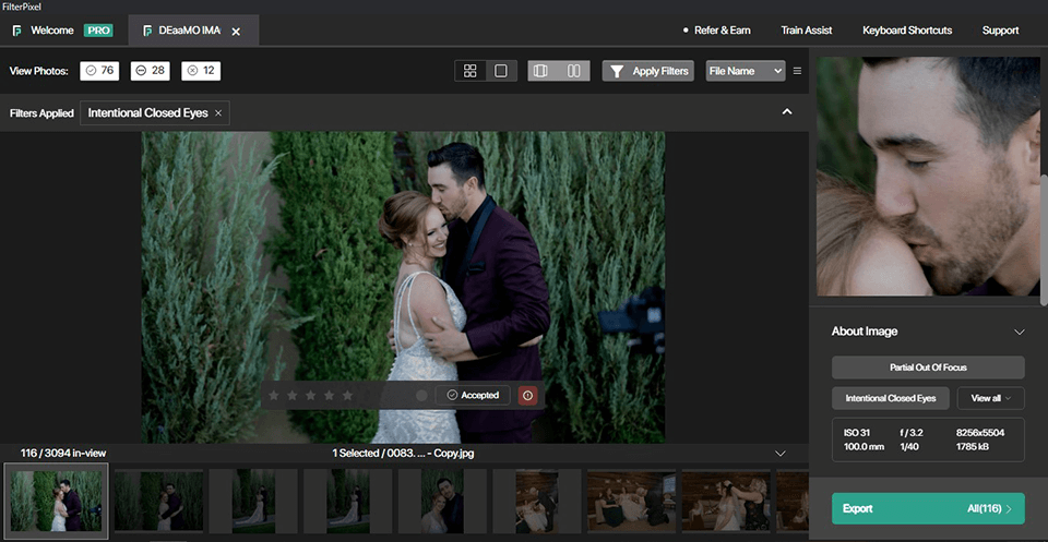 filterpixel photo culling options