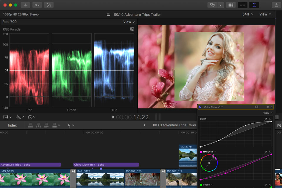 final cut pro app to remove background from video interface