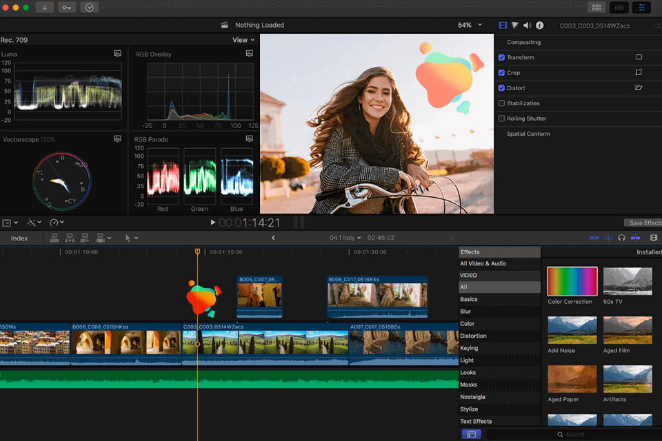 final cut pro overlay video editor interface