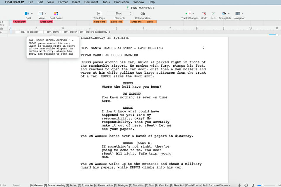 final draft alternative to scrivener interface