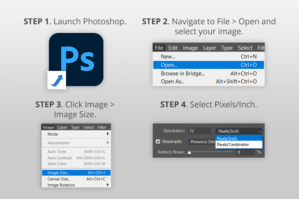 find dpi resolution in adobe photoshop
