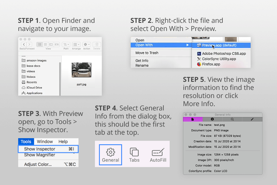 find dpi resolution on mac