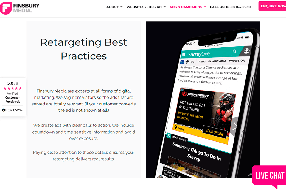 finsbury media retargeting