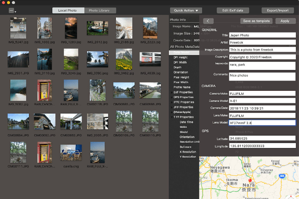 fireebok exif editor