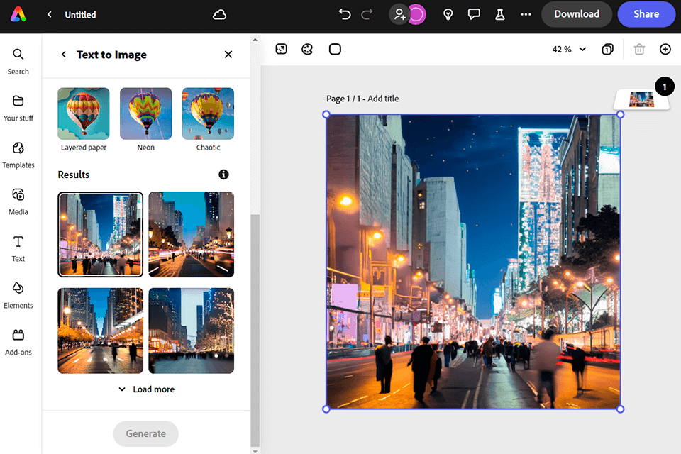 firefly generative ai tool interface