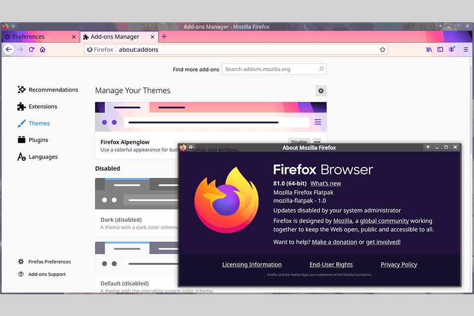 firefox linux apps interface