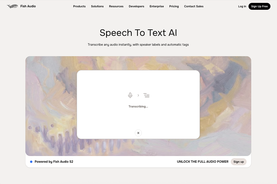 fish audio speech to text software