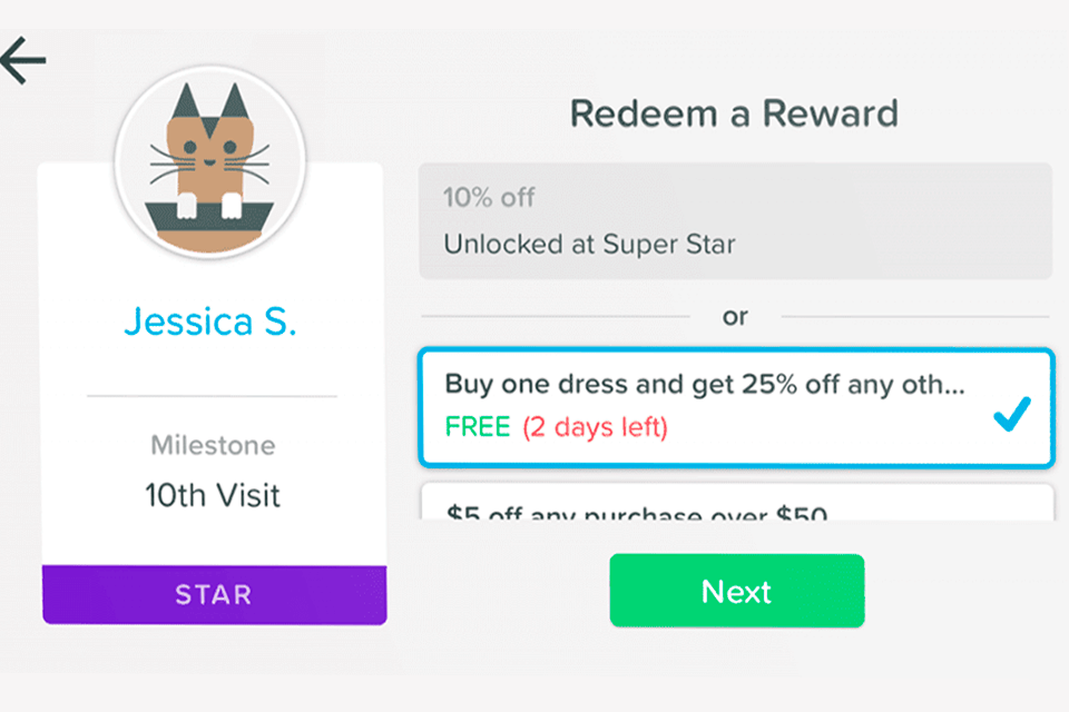 fivestars loyalty program software interface