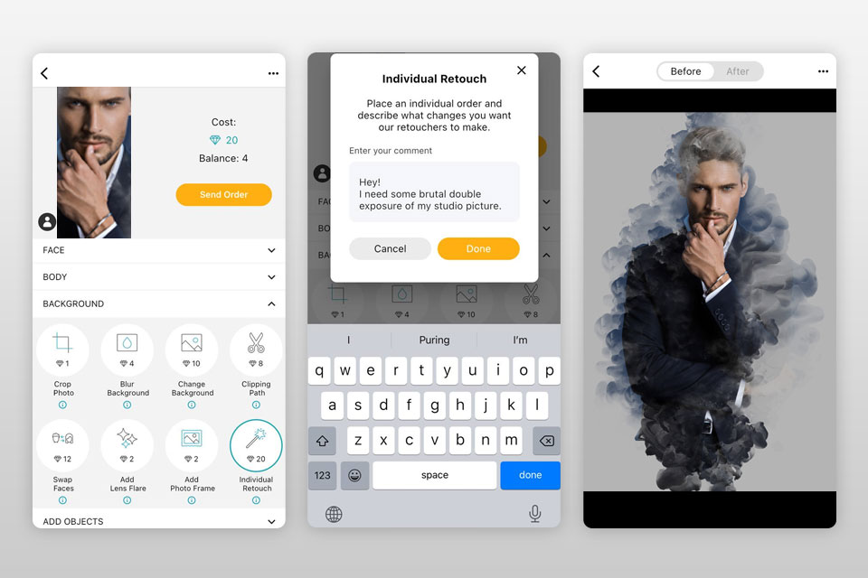 إصلاح محرر الصور وتنقيح واجهة تطبيق double exposurephoto