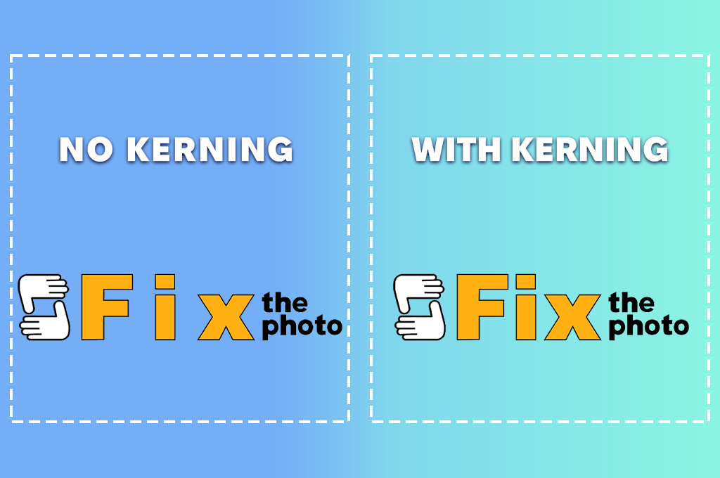 fixthephoto logo kerning in typography