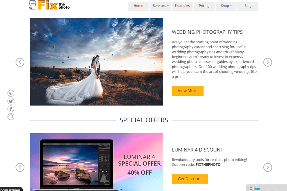 fixthephoto photography blog interface