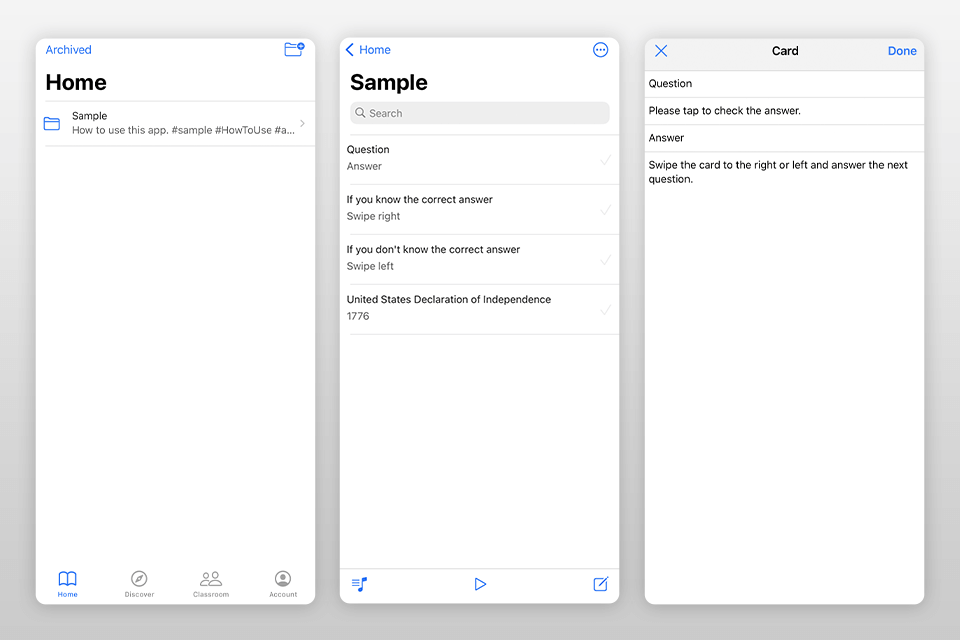 flashcards واجهة تطبيق صانع البطاقات التعليمية