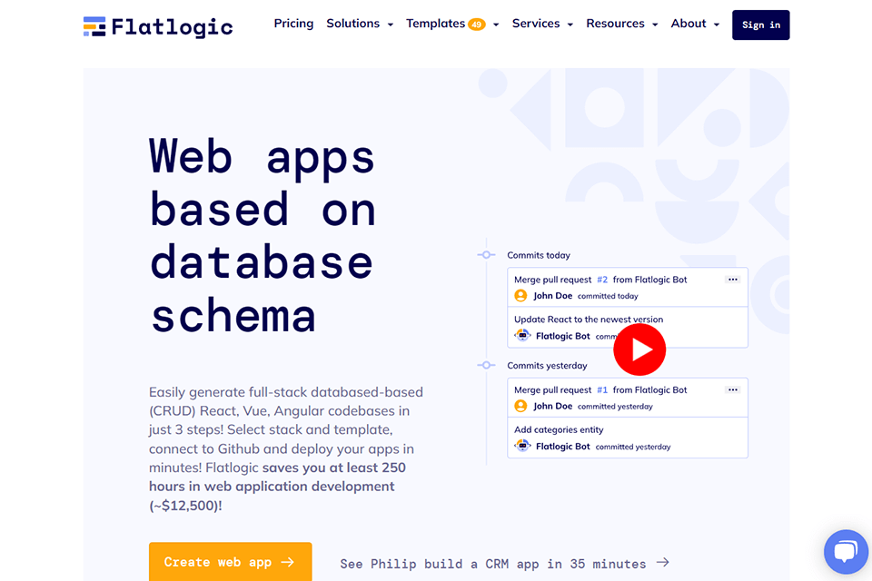 flatlogic software development company interface