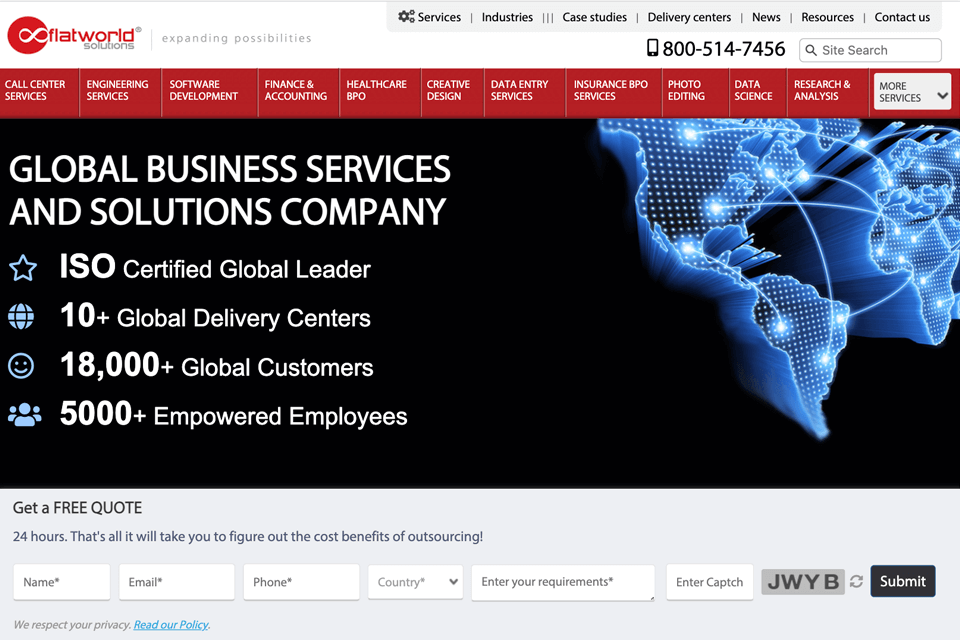 flatworld solutions telemarketing service website