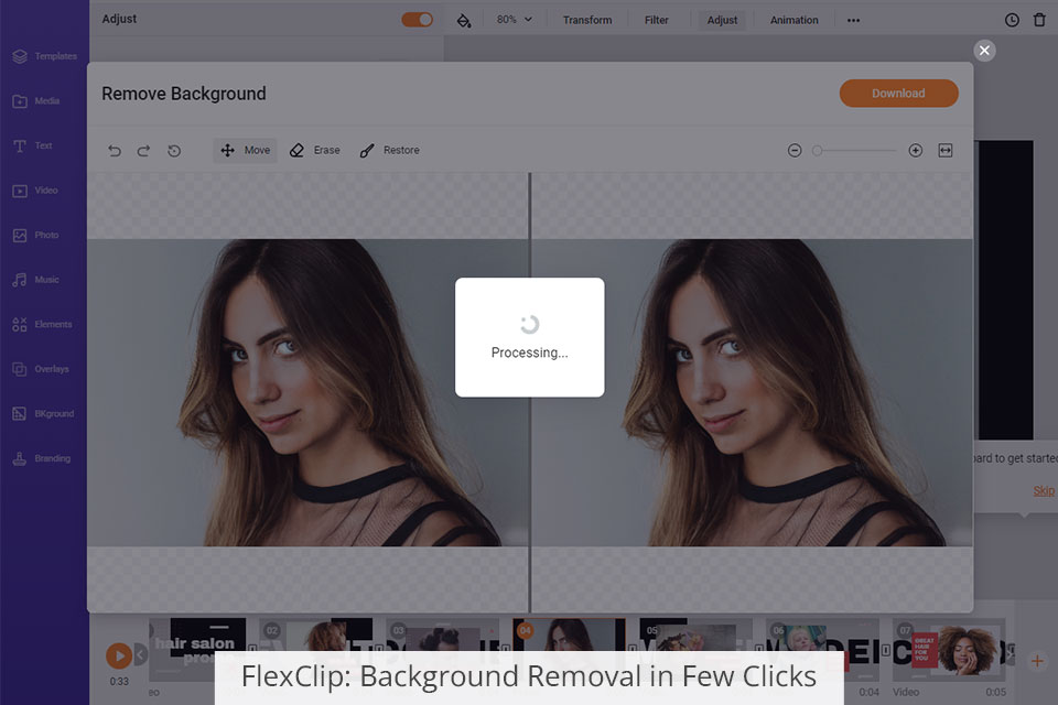 flexclip إزالة الخلفية بنقرات قليلة