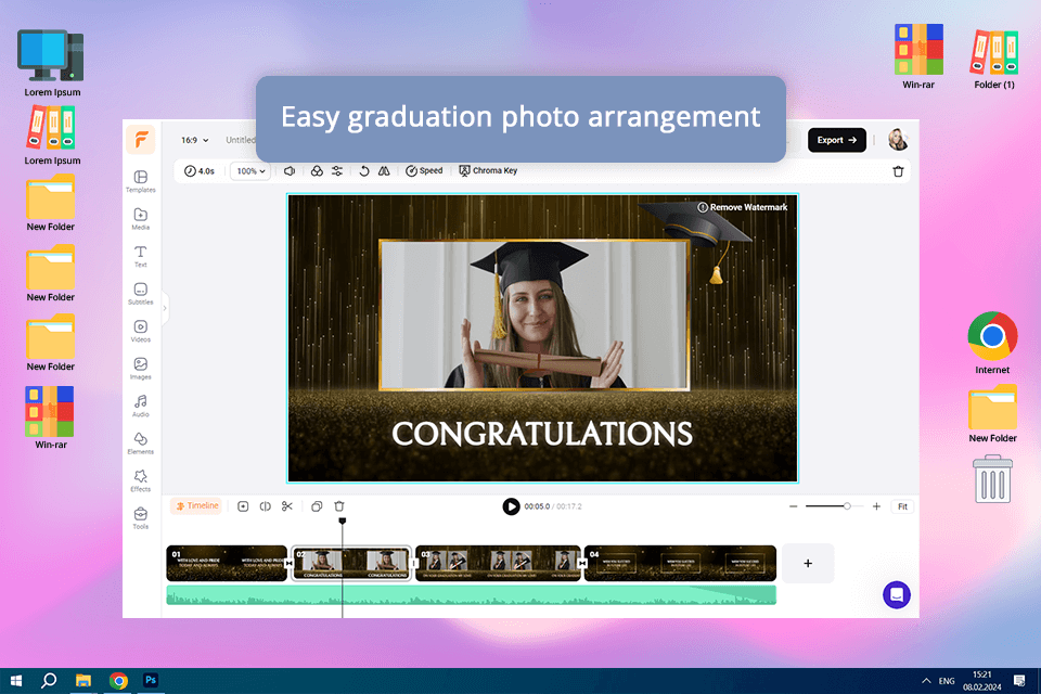 flexclip graduation slideshow maker