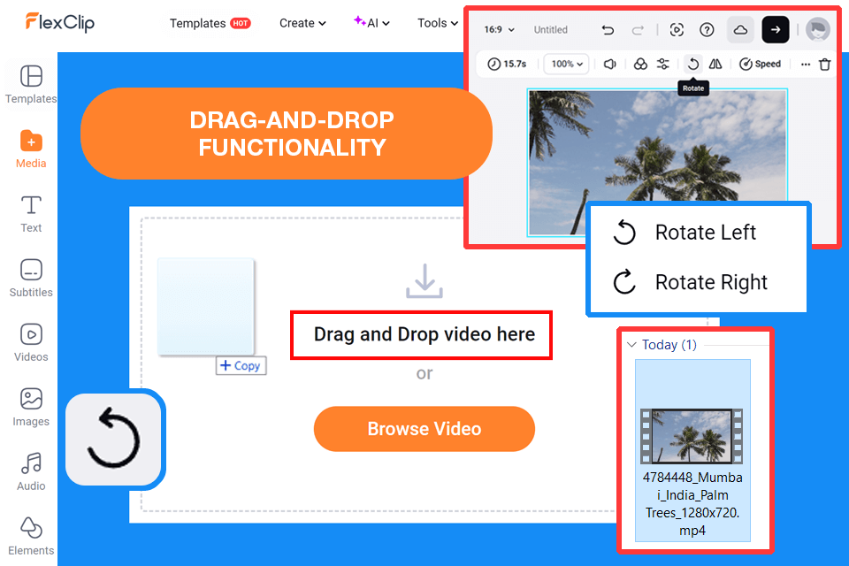 flexclip online video rotator