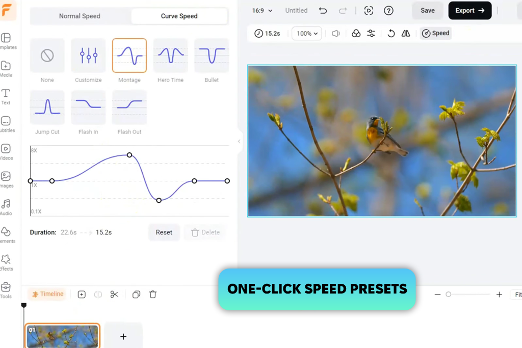 flexclip online video speed changer