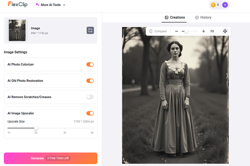 flexclip photo restoration software