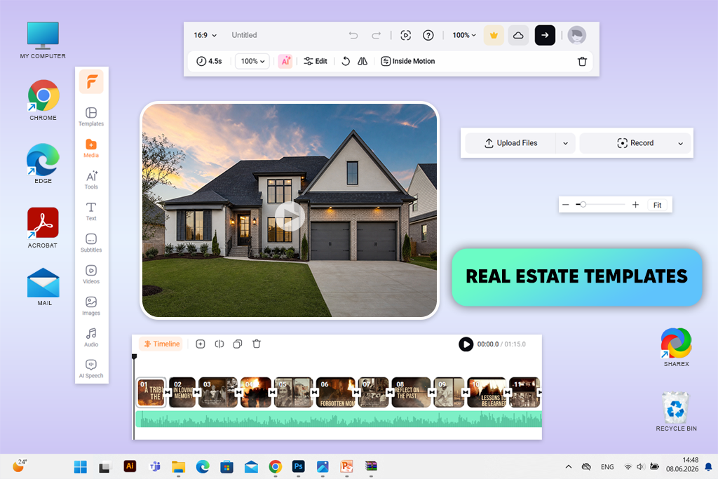 flexclip real estate video generator