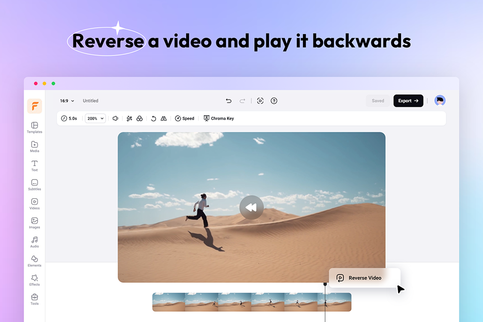 flexclip video reverse software