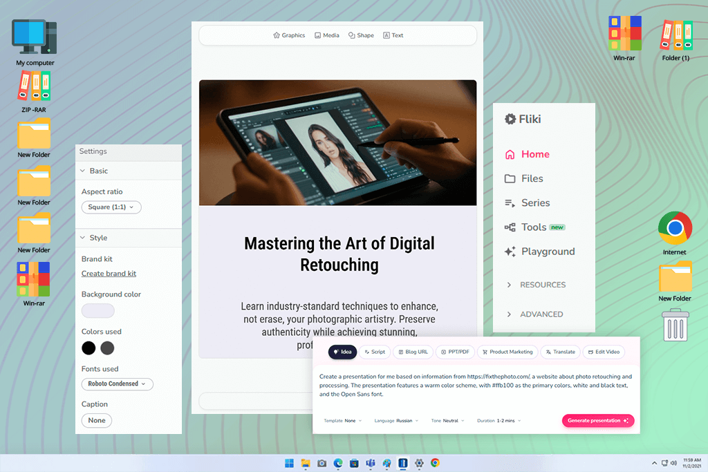 fliki ai presentation maker editor