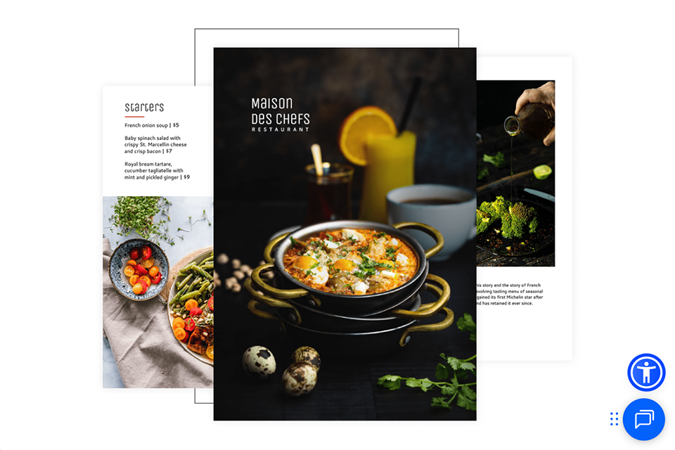 flipsnack menu design software