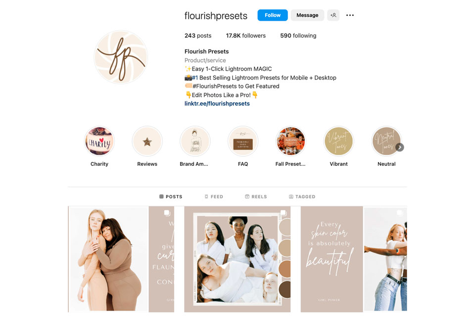 flourish presets instagram