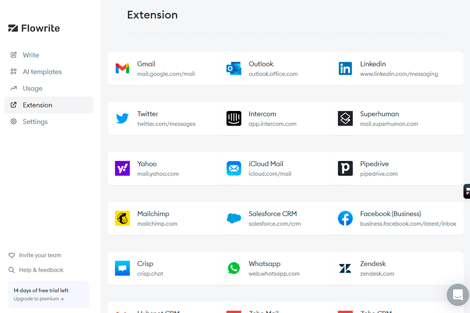 flowrite interface apps