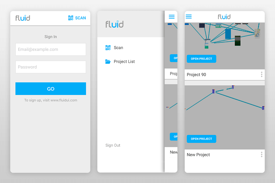 تطبيق مشغل واجهة المستخدم السائل لواجهة مصممي الويب