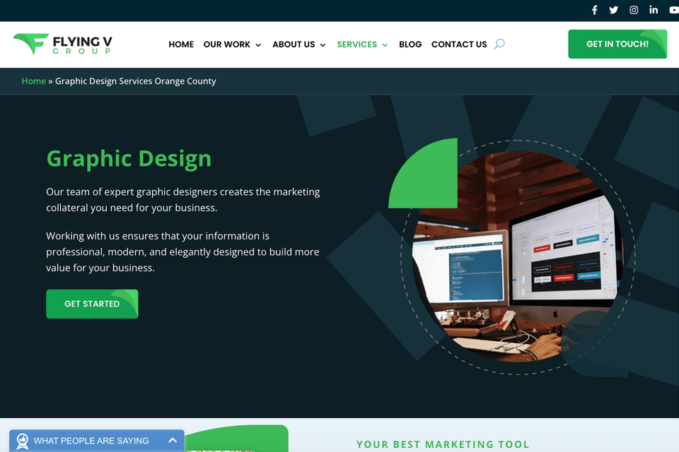 flying v group graphic design company website