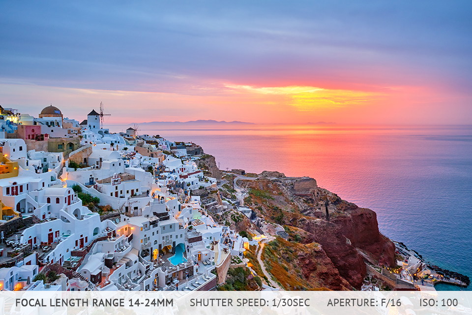 focus mode camera settings for sunsets