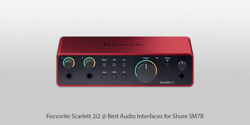 focusrite scarlett 2i2 audio interface for shure-sm7b