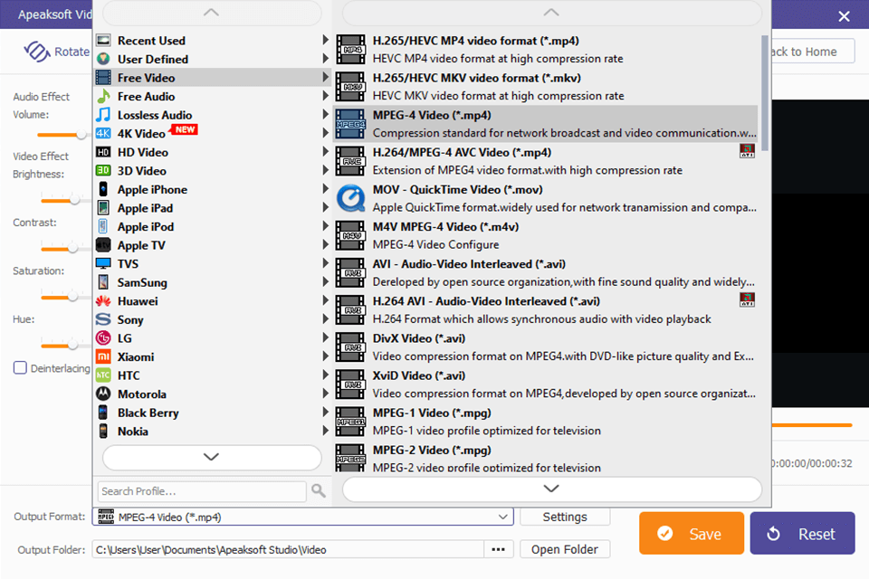 formats apeaksoft video editor review