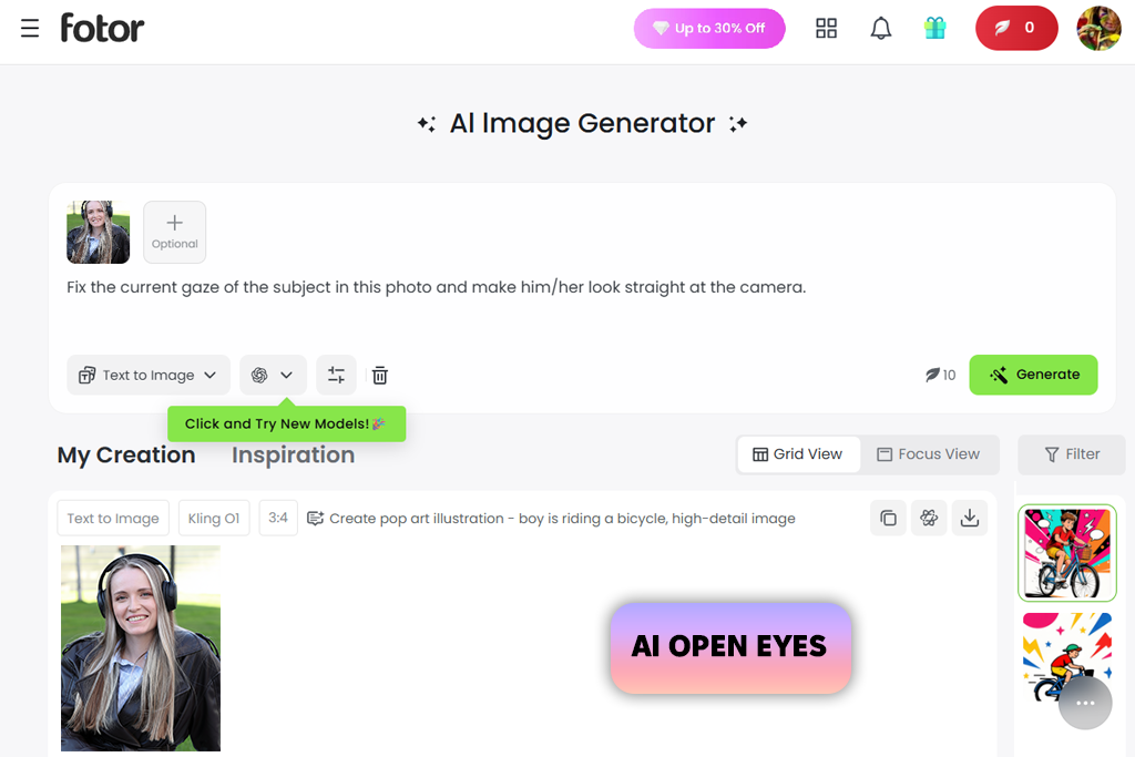 fotor ai eye contact correction online