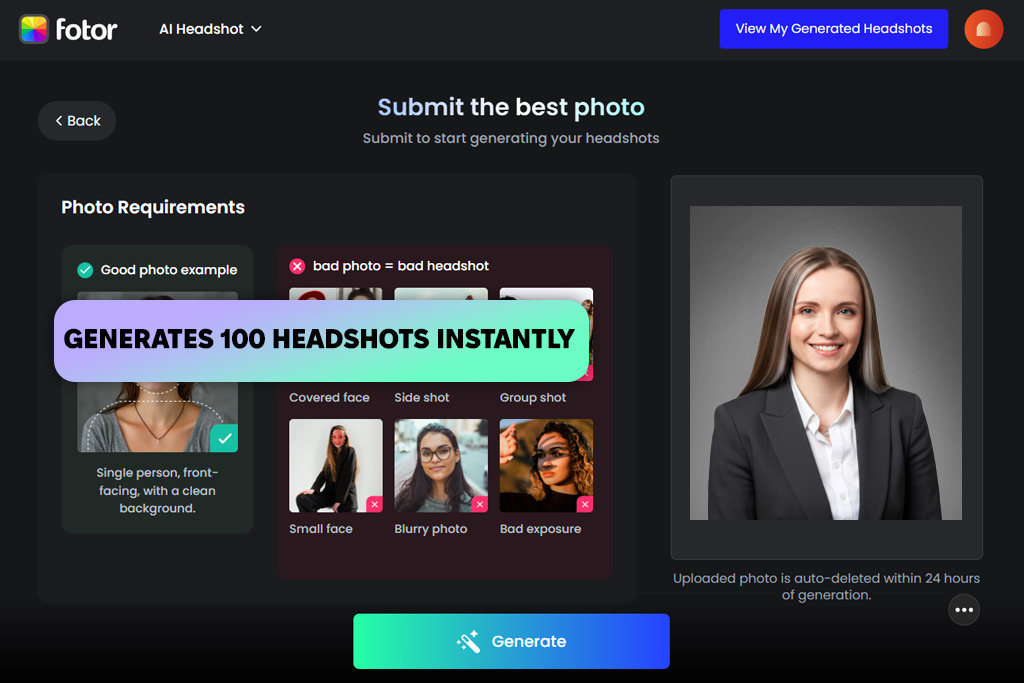 fotor ai headshot generator