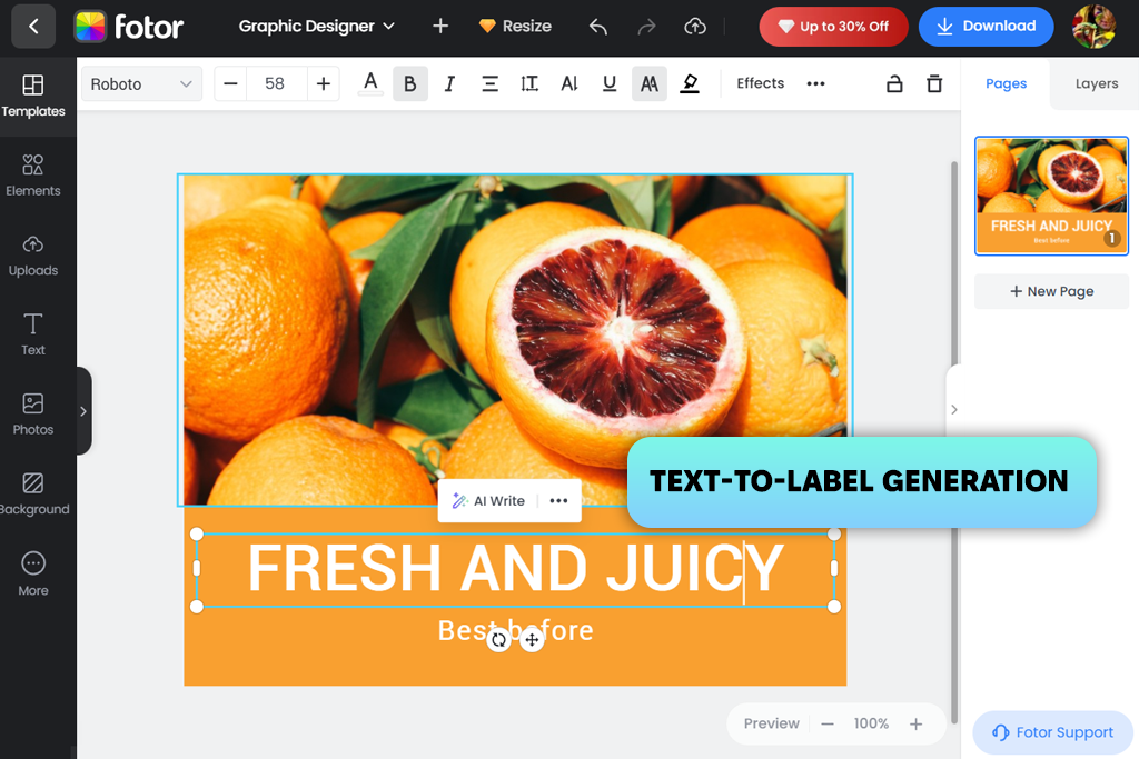 fotor ai label generator