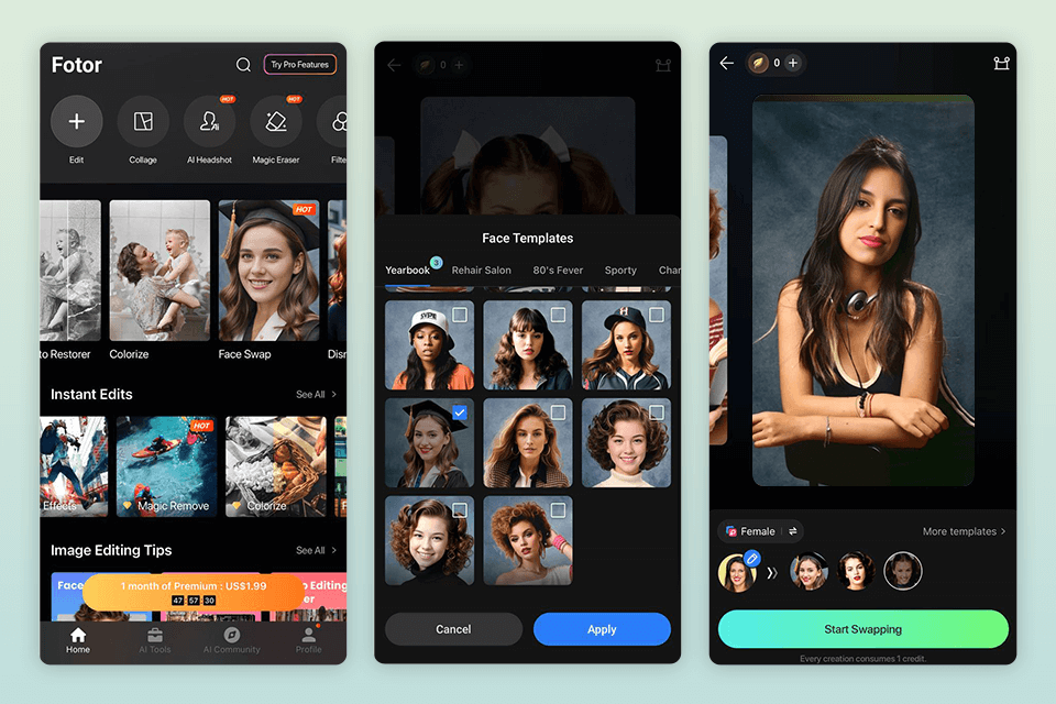 fotor ai yearbook photos app