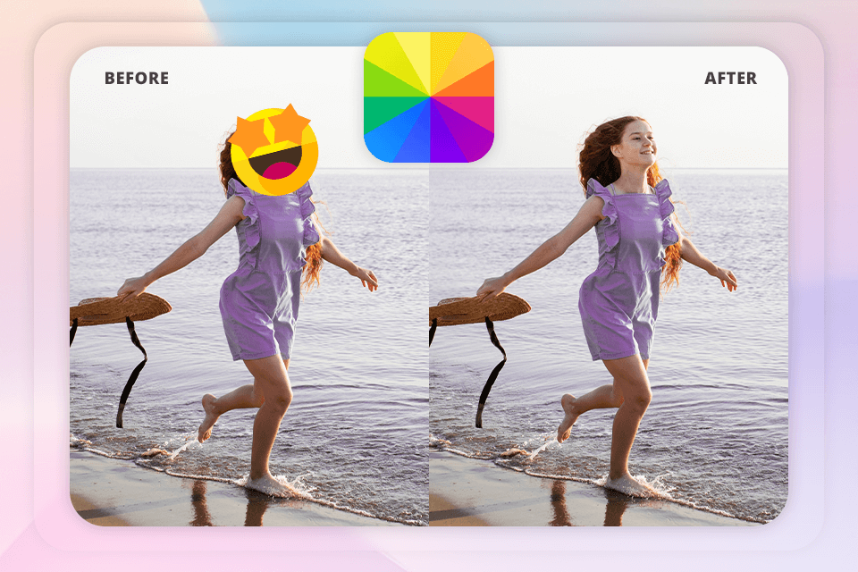 fotor app to remove emoji from photo
