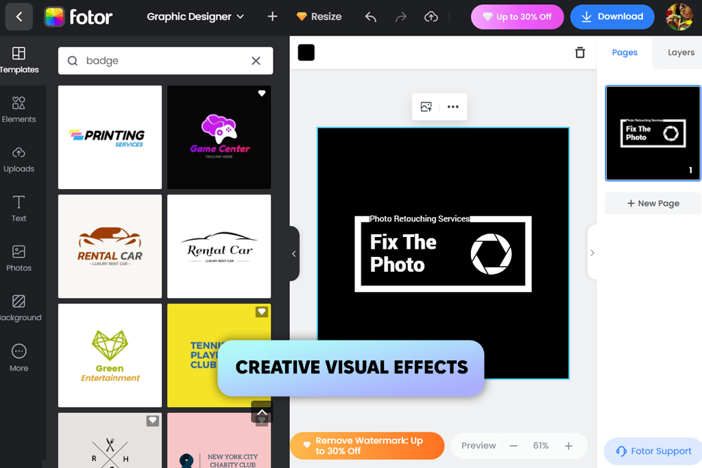 fotor badge maker online