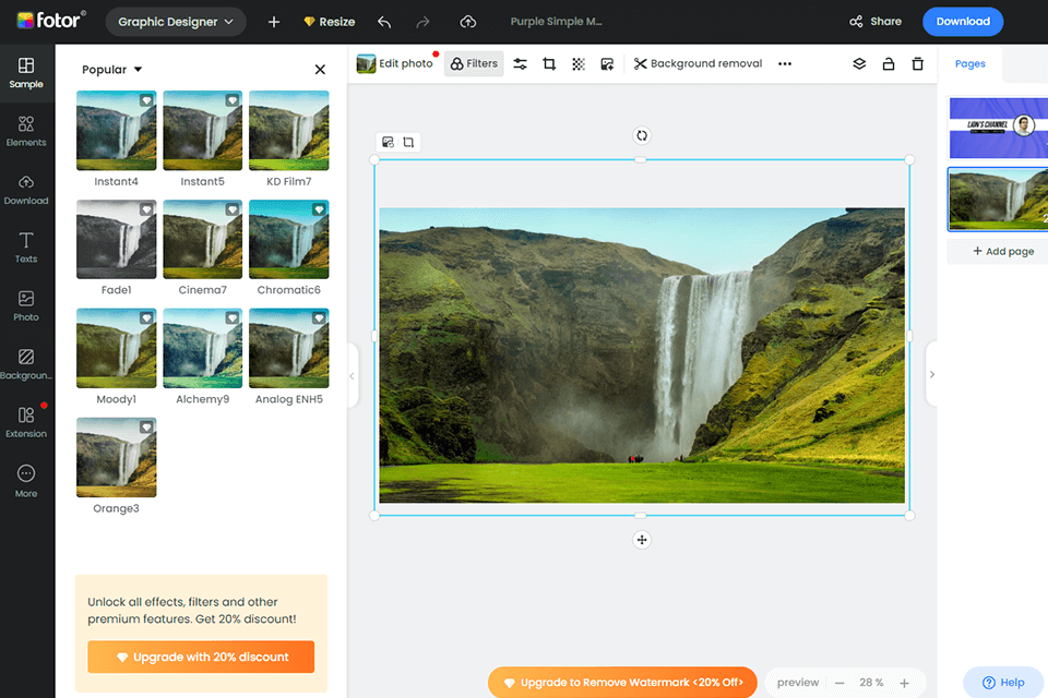 fotor batch photo editor interface
