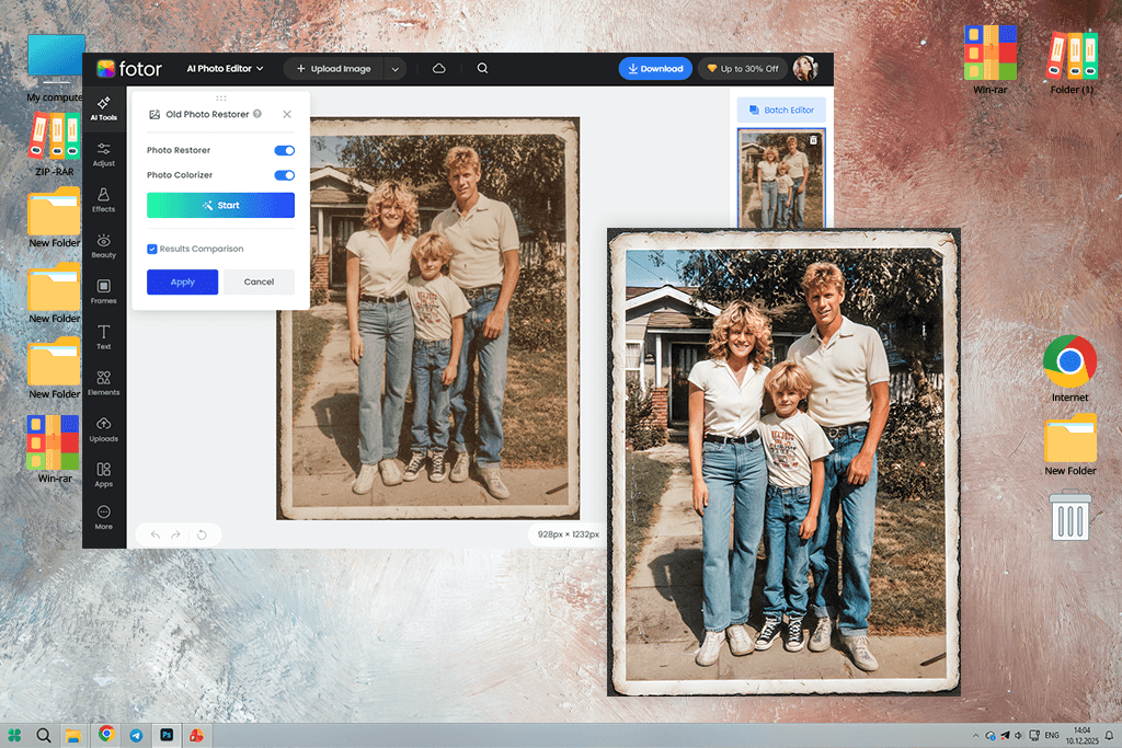 fotor ai photo restoration tool